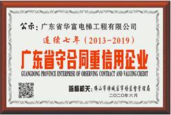 广东省守合同重信用企业证书（连续六年）
